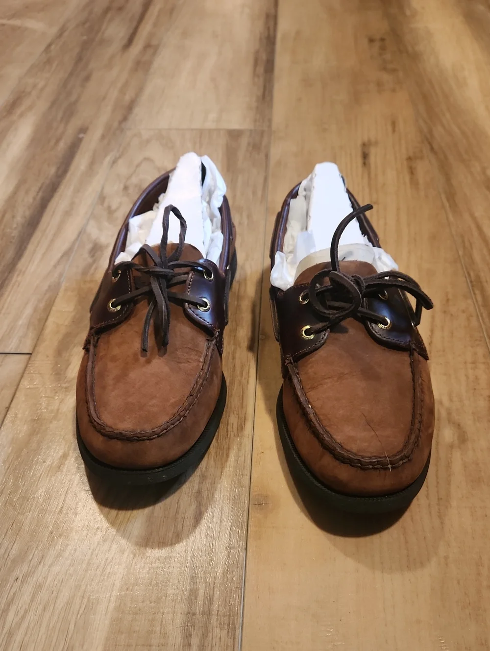 Sperry Two-Tone Brown Leather Boat Shoes